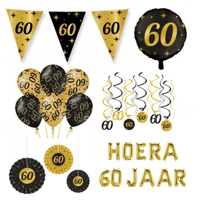 60 jaar Classy Versiering pakket - L