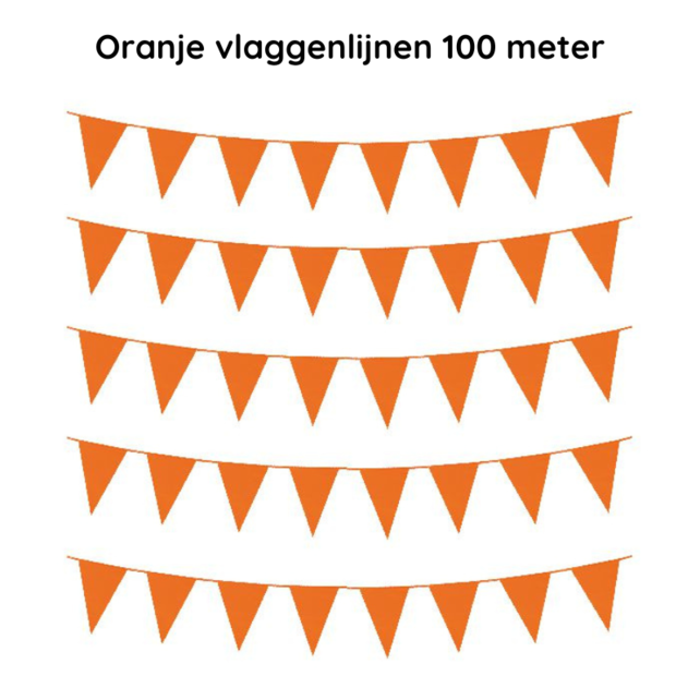 Oranje vlaggenlijnen 100 meter