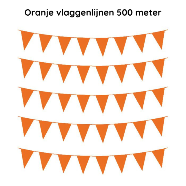 Oranje vlaggenlijnen 500 meter