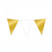 Vlaggenlijn Goud en Parel Wit metallic 10 meter