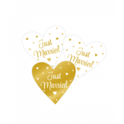 Decoratie Sign Just Married Goud en Wit 25cm 3 stuks