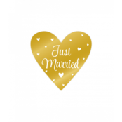 Decoratie Sign Just Married Goud en Wit 25cm 3 stuks