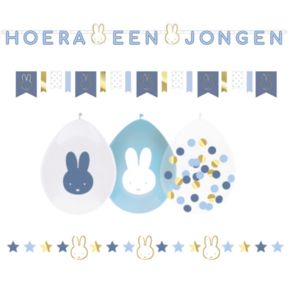 Nijntje geboorte Versierings Pakket - Hoera een Jongen S