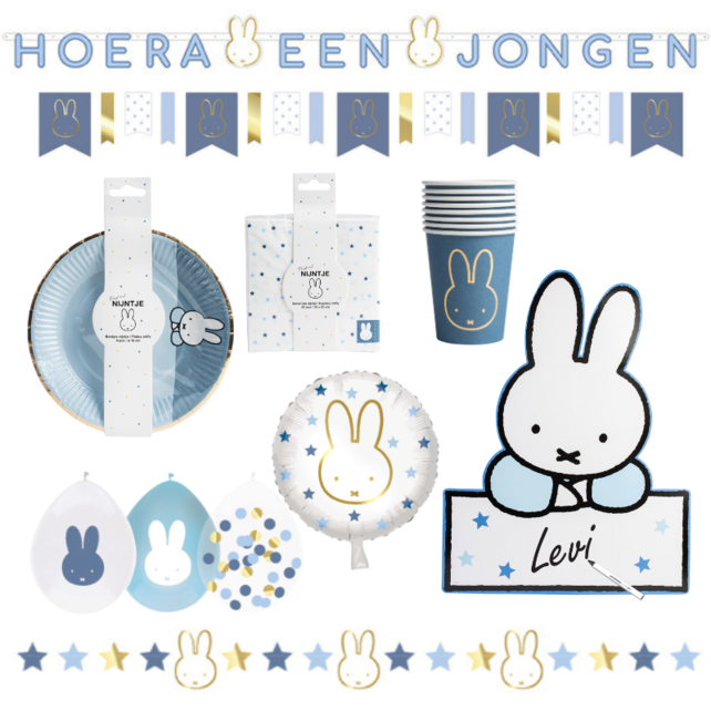 Nijntje geboorte Versierings Pakket - Hoera een Jongen XL