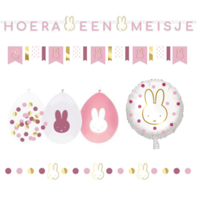 Nijntje geboorte Versierings Pakket - Hoera een Meisje M