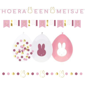 Nijntje geboorte Versierings Pakket - Hoera een Meisje S