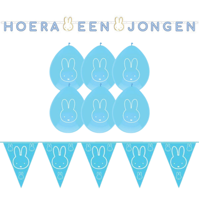 Nijntje geboorte Versierings Pakket - Blauw