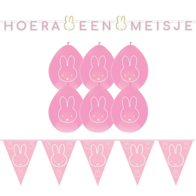 Nijntje geboorte Versierings Pakket - Roze