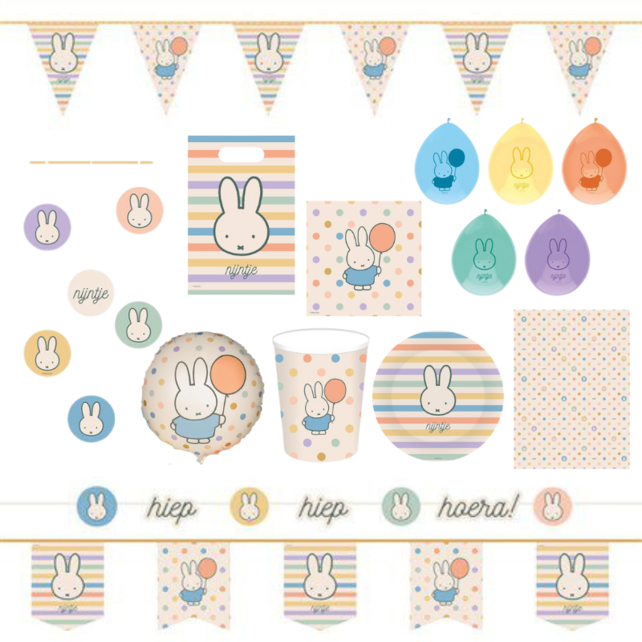 Nijntje verjaardag Versierings Pakket - Neutraal XL Nijntje verjaardag Versierings Pakket - Neutraal XL