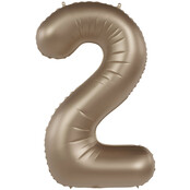 Folieballon Cijfer 2 - Starlight Gold - 86 cm