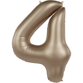 Folieballon Cijfer 4 - Starlight Gold - 86 cm