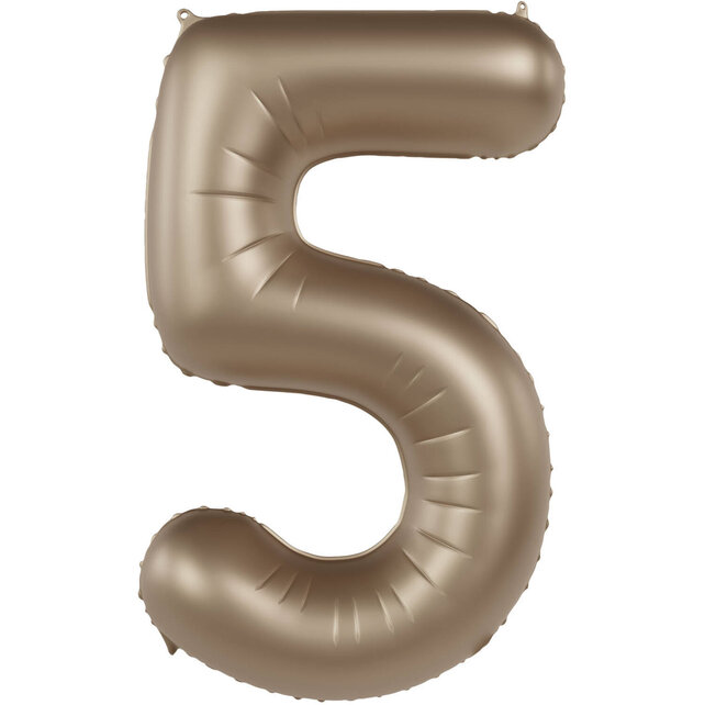 Folieballon Cijfer 5 - Starlight Gold - 86 cm