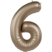 Folieballon Cijfer 6 - Starlight Gold - 86 cm