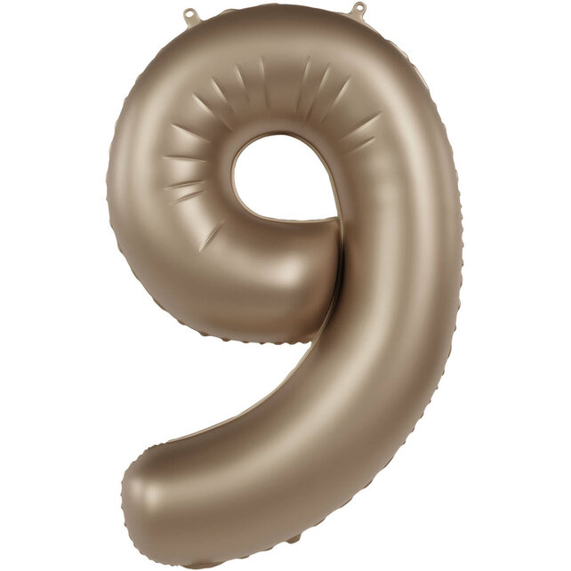 Folieballon Cijfer 9 - Starlight Gold - 86 cm