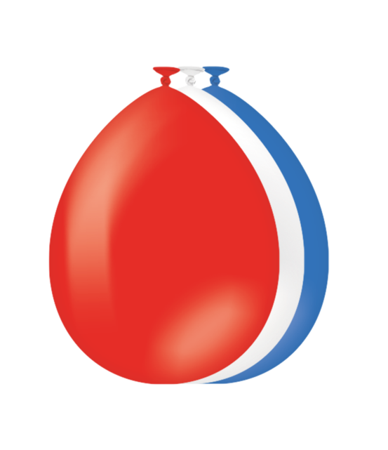 Rood, Wit, Blauwe ballonnen 10 stuks 30cm