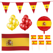 Spanje feestpakket L – vlaggen, ballon, prikkers & 20 ballonnen
