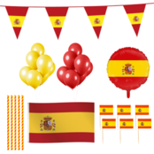 Spanje feestpakket XL – vlaggen, ballon, prikkers, rietjes & ballonnen Spanje feestpakket XL – vlaggen, ballon, prikkers, rietjes & ballonnen