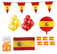 Spanje feestpakket XL2 – vlaggen, ballon, confetti, prikkers & ballonnen