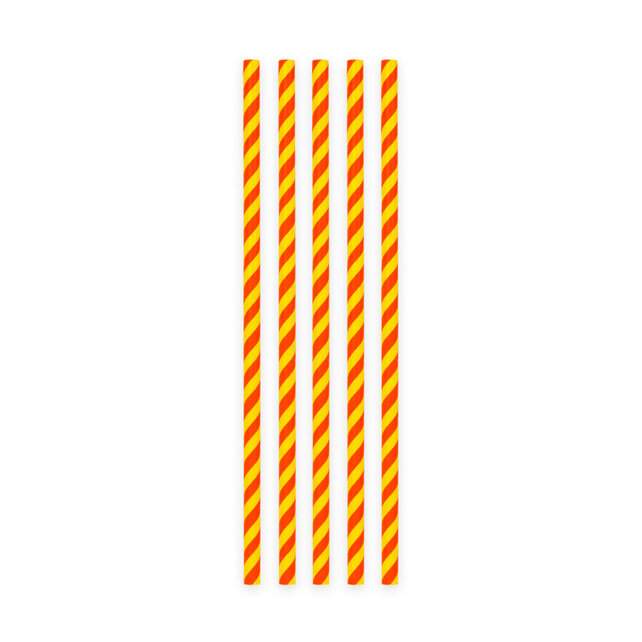 Papieren rietjes geel en rood 20 stuks