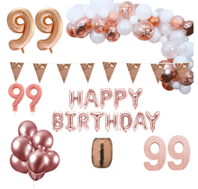 99 jaar Verjaardag Versiering Pakket Rosé goud XL