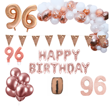 96 jaar Verjaardag Versiering Pakket Rosé goud XL