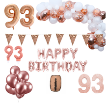 93 jaar Verjaardag Versiering Pakket Rosé goud XL