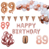 89 jaar Verjaardag Versiering Pakket Rosé goud XL 89 jaar Verjaardag Versiering Pakket Rosé goud XL