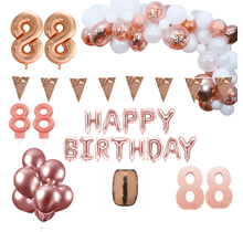 88 jaar Verjaardag Versiering Pakket Rosé goud XL