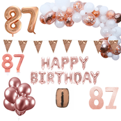 87 jaar Verjaardag Versiering Pakket Rosé goud XL
