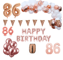 86 jaar Verjaardag Versiering Pakket Rosé goud XL