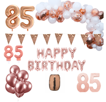 85 jaar Verjaardag Versiering Pakket Rosé goud XL
