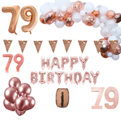 79 jaar Verjaardag Versiering Pakket Rosé goud XL 79 jaar Verjaardag Versiering Pakket Rosé goud XL