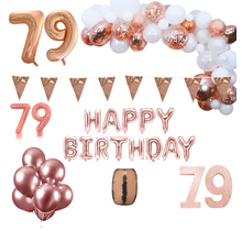 79 jaar Verjaardag Versiering Pakket Rosé goud XL