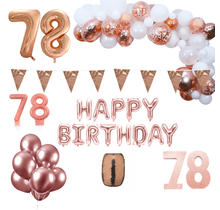 78 jaar Verjaardag Versiering Pakket Rosé goud XL