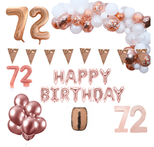 72 jaar Verjaardag Versiering Pakket Rosé goud XL