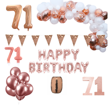 71 jaar Verjaardag Versiering Pakket Rosé goud XL
