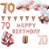 70 jaar Verjaardag Versiering Pakket Rosé goud XL