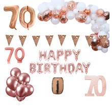 70 jaar Verjaardag Versiering Pakket Rosé goud XL