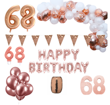 68 jaar Verjaardag Versiering Pakket Rosé goud XL