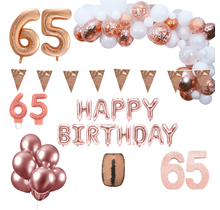 65 jaar Verjaardag Versiering Pakket Rosé goud XL
