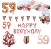 59 jaar Verjaardag Versiering Pakket Rosé goud XL