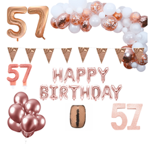 57 jaar Verjaardag Versiering Pakket Rosé goud XL