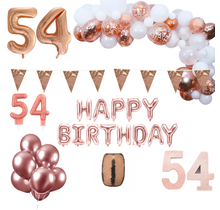 54 jaar Verjaardag Versiering Pakket Rosé goud XL