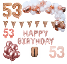53 jaar Verjaardag Versiering Pakket Rosé goud XL