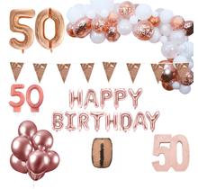 50 jaar Verjaardag Versiering Pakket Rosé goud XL