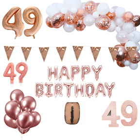 49 jaar Verjaardag Versiering Pakket Rosé goud XL