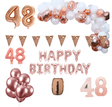 48 jaar Verjaardag Versiering Pakket Rosé goud XL