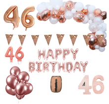46 jaar Verjaardag Versiering Pakket Rosé goud XL