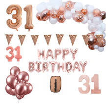 31 jaar Verjaardag Versiering Pakket Rosé goud XL