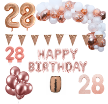 28 jaar Verjaardag Versiering Pakket Rosé goud XL